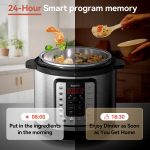 ICOOKPOT 16-in-1 Electric Pressure Cooker, Slow Cook, Rice Maker, Steamer, Yogurt, Warmer & Sterilizer, Programmable with Automatic Keep Warm, 6-Quart Stainless Steel - Image 7