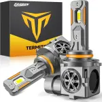 Termitor Latest 9005/HB3 Light Bulbs, 50,000LM 900% Ultra Brightness, 1:1 Halogen Size, 6500K Cool White, 10-Year Long Service Life Fog Light with Cooling Fan, Plug and Play, Pack of 2