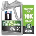 Mobil 1 Advanced Fuel Economy Full Synthetic Motor Oil 0W-20, 5 Quart