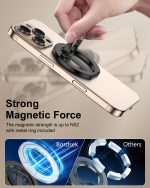 Dual-Sided Magnetic Phone Grip Holder with Ring Kickstand – Adjustable Loop, MagSafe Compatible - Image 7