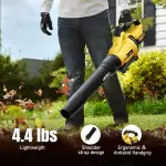 GEVEELIFE Leaf Blower Cordless, 650CFM & 3 Speed Levels, Electric Cordless Leaf Blower with 2 * 5.0Ah Battery Powered, Blowers for Lawn Care, Yard, Blowing Leaves, Dust, Snow - Image 3