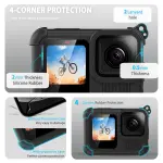 Silicone Sleeve Protective Case Kit – Battery Side Cover, Screen Protectors, Lens Caps, Lanyard for Action Camera - Image 4