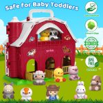 Aigybobo Farm Animals Big Barn Toys for 1 2 3 Year Old, Toddler Montessori Learning Toy, Farm Playset with Animal Figures and DIY Stickers, Christmas Birthday Gift for Baby Boys Girls Age 12-18 Months - Image 5
