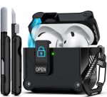 AirPods 4 Case with Lock & Cleaner – Full Drop Protection, Black