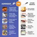 Homaider Electric Knife for Turkey, Meat Slicing, Bread, Fillet, Foam & More | Ergonomic Handle + 2 Stainless Steel Carving Blades & Serving Fork Included - Image 6