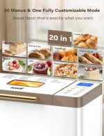 KBS 20-IN-1 Bread Maker with Custom Program, 650W Bread Machine with Nonstick Ceramic Pan&Stainless Steel Paddle, 2LB Bread Maker Machine Polish Bread,Gluten-Free, Touch Panel,15H Timer,3 Colors - Image 9