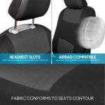 BDK PolyPro Car Seat Covers Full Set in Charcoal on Black – Front and Rear Split Bench for Cars, Easy to Install Cover Set, Accessories Auto Trucks Van SUV - Image 6