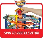 Hot Wheels City Mega Garage Playset with Corkscrew Elevator & Storage for 60+ Cars, Includes 1 Hot Wheels 1:64 Scale Vehicle, Gift for Kids 4 Years Old & Up, HFH03 - Image 4