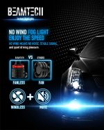 BEAMTECH H11 Bulb, H8 H9 Fog Light Fanless in Line 6500K White Pack of 2 - Image 3