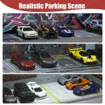 Saichotoy Display Case for Hot Wheels: Stackable Parking Garage for 1/64 Scale Matchbox Toy Car, Foamboard Storage for Monster Trucks with LED Light and Acrylic Cover, Depot - Image 4