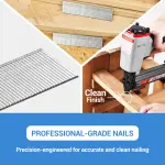 meite 18 Gauge Brad Nails, 2 Inch 18GA Brad Nails Galvanized Small Finishing Nail Gun Nails for Pneumatic, Electric Brad Nailer Gun (1,000 Counts) - Image 3