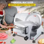 VEVOR Commercial Meat Slicer, 10 inch Electric Food Slicer, 240W Frozen Meat Deli Slicer, Premium Chromium-plated Steel Blade Semi-Auto Meat Slicer For Commercial and Home use - Image 9