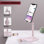 Doboli Cell Phone Stand, Stocking Stuffers Gifts for Teens Girls Boys Adults Women Men Mom Wife, Phone Stand for Desk, Phone Holder Stand Compatible with iPhone and All Mobile Phones Tablet, Pink - Image 5