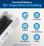 GE XWFE Refrigerator Water Filter, Genuine Replacement Filter, Certified to Reduce Lead, Microplastics, PFOA/PFOS, and 50+ Other Impurities, Compatible with GE Appliances Brands, Pack of 1 - Image 7