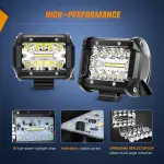 Nilight LED Light Bar 2PCS 60W 4 Inch Flood Spot Combo LED Work Light Pods Triple Row Work Driving Lamp with 12 ft Wiring Harness kit - 2 Leads - Image 7