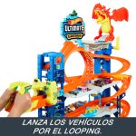 Hot Wheels City Ultimate Garage Track Set with 2 Die-Cast Toy Cars & Car-Eating Dragon, Stores 50+ Vehicles, 4 Levels - Image 5