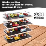 Saichotoy Display Case for Hot Wheels & Matchbox, 1/64 Scale Diecast Toy Car Storage, Parking Garage Diorama - Freestanding Storage with 4 Levels 24 Spots Maximum 40 Cars - Image 8