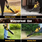 GEVEELIFE Leaf Blower Cordless, 650CFM & 3 Speed Levels, Electric Cordless Leaf Blower with 2 * 5.0Ah Battery Powered, Blowers for Lawn Care, Yard, Blowing Leaves, Dust, Snow - Image 6