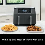Ninja DZ201 Foodi 8 Quart 6-in-1 DualZone 2-Basket Air Fryer with 2 Independent Frying Baskets, Match Cook & Smart Finish to Roast, Broil, Dehydrate & More for Quick, Easy Meals, Grey - Image 11