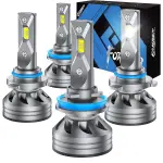 FAHREN H11 9005 Light Bulbs Combo, 900% Super Brighter 6500K H9 H8 HB3 Driving Light Bulbs with Fan, Plug and Play, Off-Road Use or Fog Light, Pack of 4