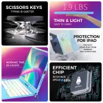 iPad Keyboard Case with Trackpad – 360° Swivel, Backlit, for iPad 10th/11th/Air/Pro 11 - Image 5