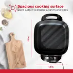 Holstein Housewares 12-Inch Electric Skillet - 1400W Electric Pan with Adjustable Temperature Control, PFOA-Free Non-Stick Coating, Cool-Touch Handles, Multi-Function Cooker, Red - Image 4