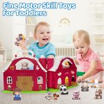 Aigybobo Farm Animals Big Barn Toys for 1 2 3 Year Old, Toddler Montessori Learning Toy, Farm Playset with Animal Figures and DIY Stickers, Christmas Birthday Gift for Baby Boys Girls Age 12-18 Months - Image 4