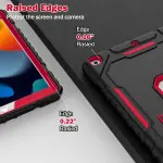 ZoneFoker Case for iPad 9th/8th/7th Generation 2021/2020/2019(10.2 inch), Heavy Duty Military Grade Shockproof Rugged Protective 10.2" Cover with Built-in Stand for iPad 9 8 7 Gen (Black+Red) - Image 2