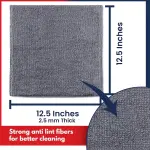 USANOOKS Microfiber Cleaning Cloth Grey - 12 Pcs (12.5"x12.5") - High Performance - 1200 Washes, Ultra Absorbent Microfiber Towel Weave Grime & Liquid for Streak-Free Mirror Shine - Car Washing Cloth - Image 7