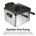 Hamilton Beach Electric Deep Fryer with 3 Baskets and Lid, 4.5 Liters / 19 Cups Oil Capacity, Temperature Control, View Window, Professional Style, 1800 Watts, Stainless Steel (35034) - Image 7