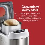 Hamilton Beach Digital Electric Bread Maker Machine Artisan and Gluten-Free, 2 lbs Capacity, 14 Settings, White and Stainless Steel (29987) - Image 4