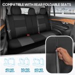 BDK PolyPro Car Seat Covers Full Set in Charcoal on Black – Front and Rear Split Bench for Cars, Easy to Install Cover Set, Accessories Auto Trucks Van SUV - Image 10