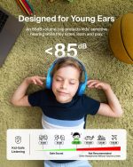 Belkin SoundForm Mini - Wireless Bluetooth Kids Headphones, 30H Battery, 85dB Safe Volume Limit, Built-in Microphone - Toddler On-Ear Earphones for iPhone, iPad, Fire Tablet, Ideal for School - Blue - Image 8