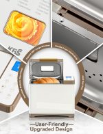 KBS 20-IN-1 Bread Maker with Custom Program, 650W Bread Machine with Nonstick Ceramic Pan&Stainless Steel Paddle, 2LB Bread Maker Machine Polish Bread,Gluten-Free, Touch Panel,15H Timer,3 Colors - Image 2