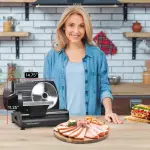 Elite Gourmet EMT-625B Ultimate Precision Electric Deli Food Meat Slicer Removable Stainless Steel Blade, Adjustable Thickness, Ideal for Cold Cuts, Hard Cheese, Vegetables & Bread, 7.5”, Black - Image 6