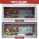 Saichotoy Display Case for Hot Wheels: Stackable Parking Garage for 1/64 Scale Matchbox Toy Car, Foamboard Storage for Monster Trucks with LED Light and Acrylic Cover, Depot - Image 6