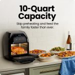 CHEFMAN Multifunctional Digital Air Fryer+ Rotisserie, Dehydrator, Convection Oven, 17 Touch Screen Presets Fry, Roast, Dehydrate, Bake, XL 10L Family Size, Auto Shutoff, Large Easy-View Window, Black - Image 7