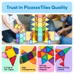 PicassoTiles 100 Piece Set 100pcs Magnet Building Tiles Clear Magnetic 3D Blocks Construction Playboards, Creativity Beyond Imagination, Inspirational, Recreational, Educational Conventional - Image 3