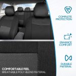 BDK PolyPro Car Seat Covers Full Set in Charcoal on Black – Front and Rear Split Bench for Cars, Easy to Install Cover Set, Accessories Auto Trucks Van SUV - Image 9