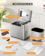 Gleedelish 2LB Bread Maker Machine, 25 in 1 Programmable Bread Maker, Bread Machine with Fruits & Nuts Dispenser for Beginner, Breadmaker with Nonstick Ceramic Pan, Gluten-Free, Recipe, Gifts - Image 2