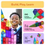 PicassoTiles 100 Piece Set 100pcs Magnet Building Tiles Clear Magnetic 3D Blocks Construction Playboards, Creativity Beyond Imagination, Inspirational, Recreational, Educational Conventional - Image 7