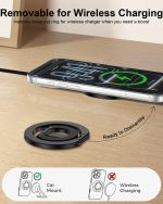 Dual-Sided Magnetic Phone Grip Holder with Ring Kickstand – Adjustable Loop, MagSafe Compatible - Image 5