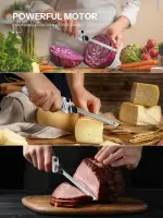 Reemix Electric Knife, Z3042 Electric Knife Set for Carving Meats, Poultry, Bread, Crafting Foam & More, 2 Blades for Meats & Bread, Fork Included (White) - Image 4
