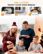 EUHOMY 25-in-1 Bread Maker Machine 2LB Breadmaker, Bread Machines with Nut Dispenser and Yeast Dispenser, 3 Loaf Sizes 3 Crust Colors, Dough Maker with Customized Options, Gluten-Free, Recipe, Gifts - Image 9