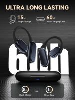DEMICEA True Wireless Bone Conduction Earphones, OWS Open Ear Headphones with Earhooks, Bluetooth 5.3, Up to 60H Playtime with Case, IP68, AAC/SBC, for Cycling Yoga Workouts - Image 3
