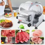 VEVOR Commercial Meat Slicer, 10 inch Electric Food Slicer, 240W Frozen Meat Deli Slicer, Premium Chromium-plated Steel Blade Semi-Auto Meat Slicer For Commercial and Home use - Image 2