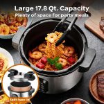 17.8QT Commercial Electric Pressure Cooker stainless steel Pressure Cooker | 24-hour Presetting |12 in 1 slow cooker with temperature control | LED Multifunction Food Warmer with nonstick pot - Image 7