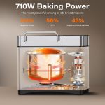 KEEPEEZ Bread Maker, 17-in-1 2LB Stainless Steel with Bread Machine, Non-Stick Pan, Smart Touch, Auto Nut Dispenser, 15H Timer&Keep-Warm, 3 Sizes 3 Colors, 66 Recipes, Gluten-Free, Sourdough - Image 4