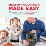 DASH Tasti-Crisp™ Electric Air Fryer Oven, 2.6 Qt., Grey – Compact Air Fryer for Healthier Food in Minutes, Ideal for Small Spaces - Auto Shut Off, Digital, 1000-Watt - Image 8