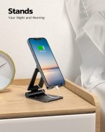 Nulaxy Dual Folding Cell Phone Stand, Fully Adjustable Foldable Desktop Phone Holder Cradle Dock Compatible with iPhone 17 16 15 14 13 12 11 Pro Max Xs Xr X 8, Nintendo Switch, All Phones - Image 6